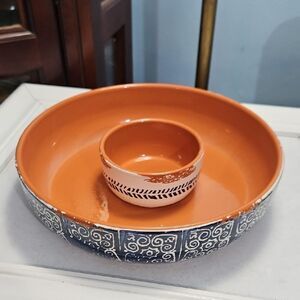 NWOT Mud Pie Chips Off The Old Block Chip & Salsa Bowls